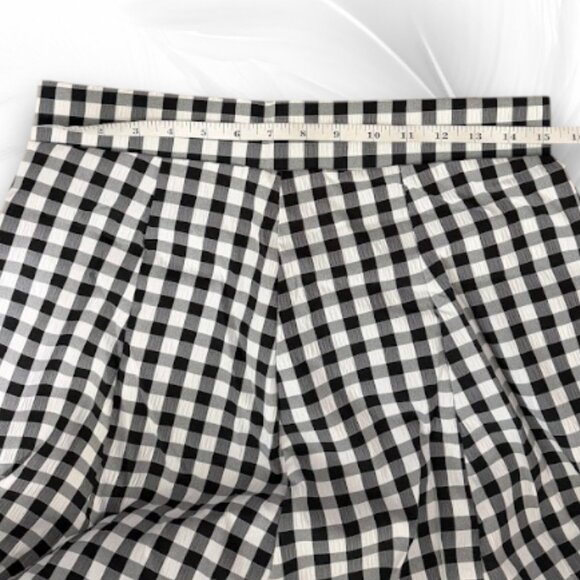 Black & White Gingham Maxi Skirt A-Line High Waist A-Line with Pockets - Picture 8 of 8